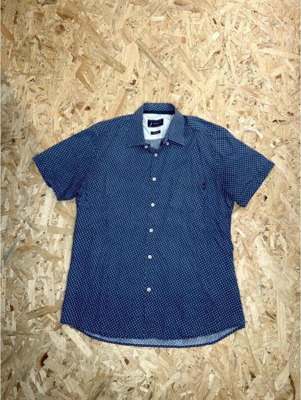 Regatta Sport Mens Large Blue Anchor Print Short Sleeve Button Up Slim Fit Shirt